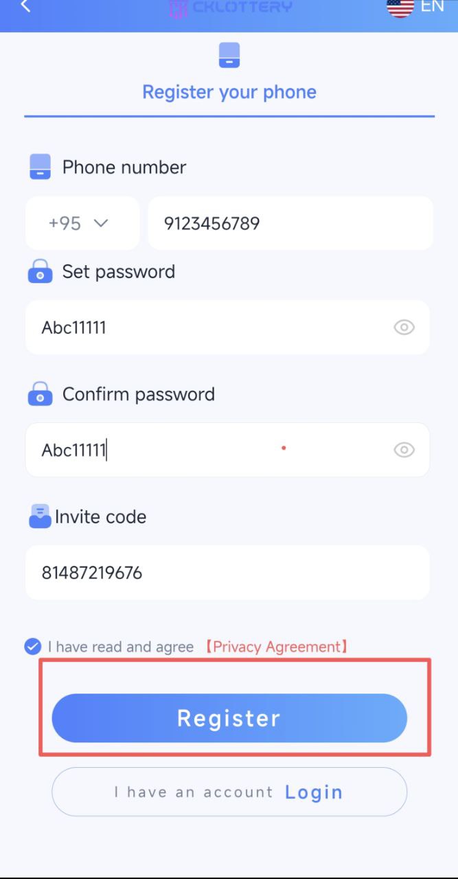 Ck Lottery Register Step 5